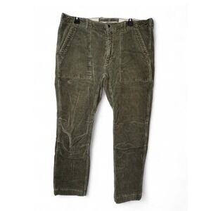 Relwen Cord Supply Pant Men's 36x29 Olive Green Cotton Corduroy Trousers